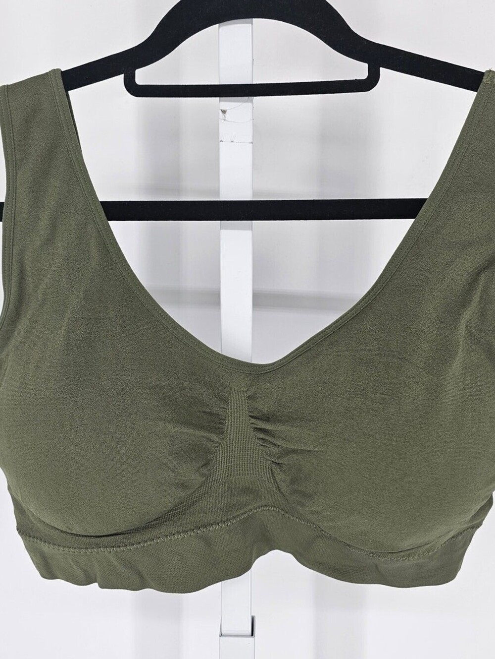 Womens Sz 3XL Wire Free T Shirt Bra Olive Green